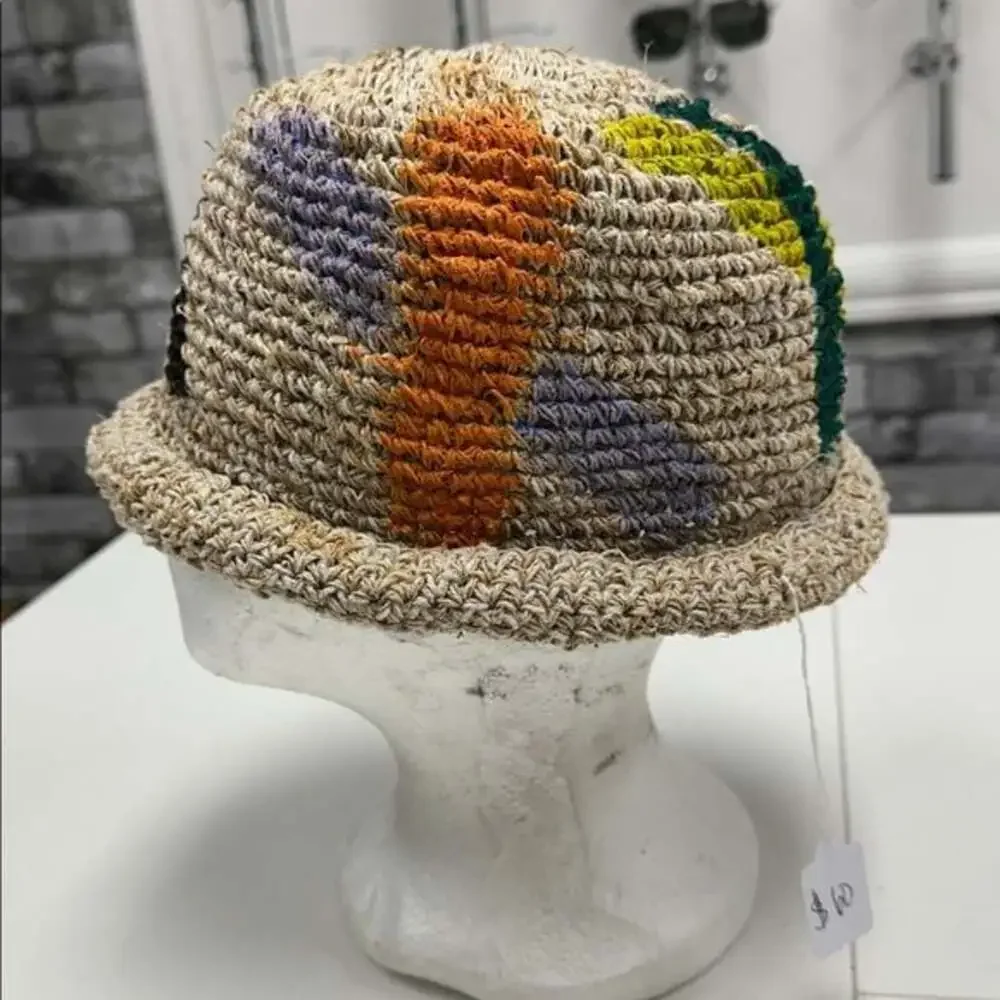 Stylish Straw Hat with Colorful Stripes